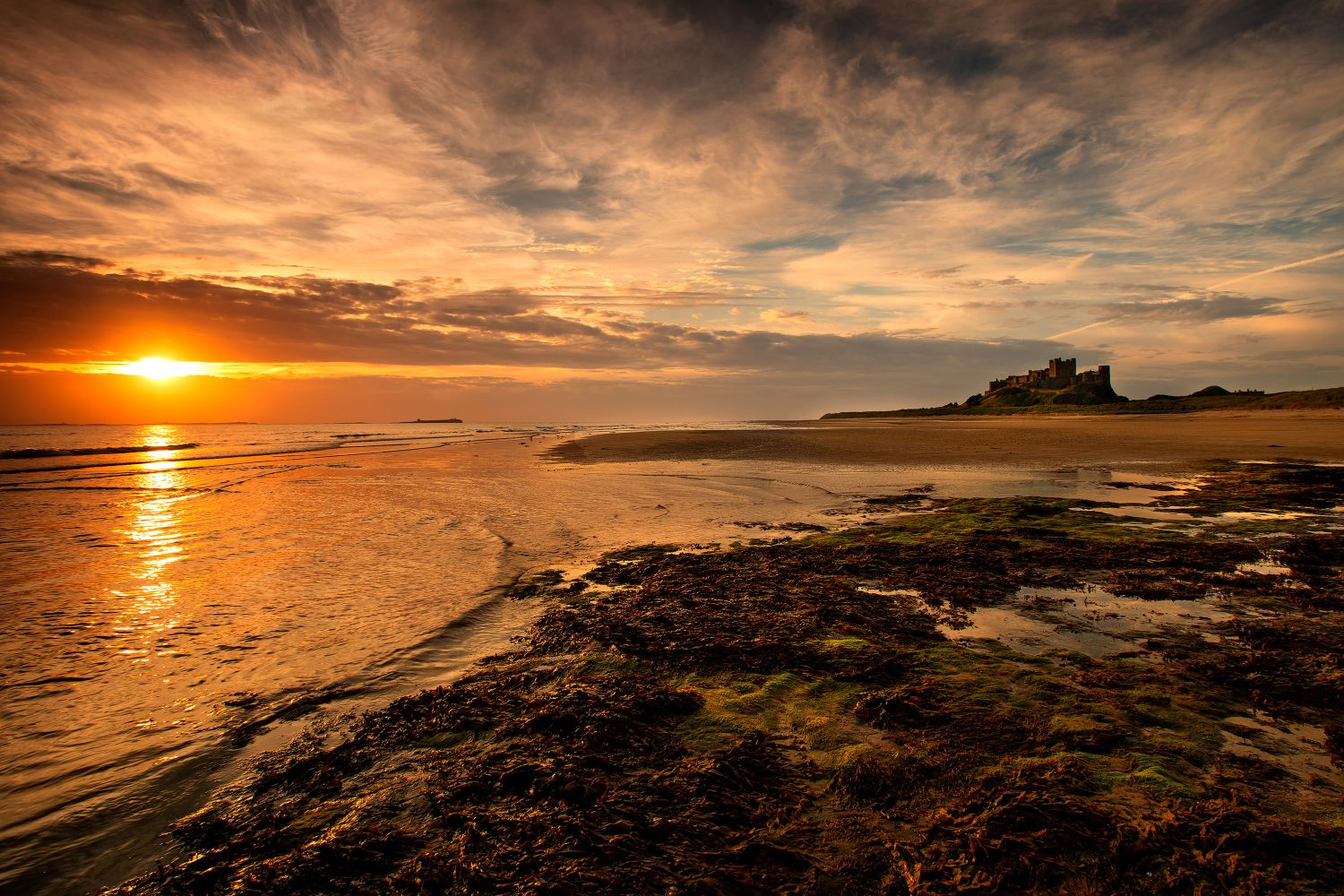 Sunrise over Bamburgh Castle, Northumberland