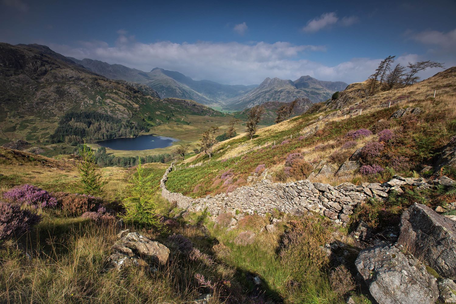 Across Blea Tarn to Crinkle crags and Bowfell by Martin Lawrence Photography