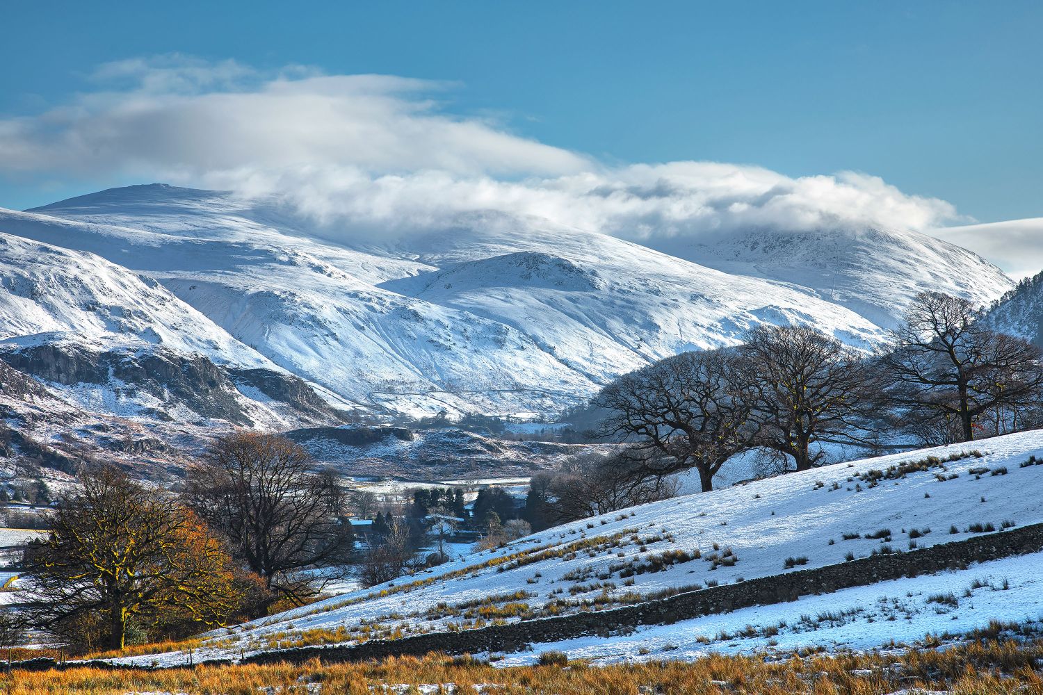 Snow clouds over Helvellyn Summit by Martin Lawrence Photography